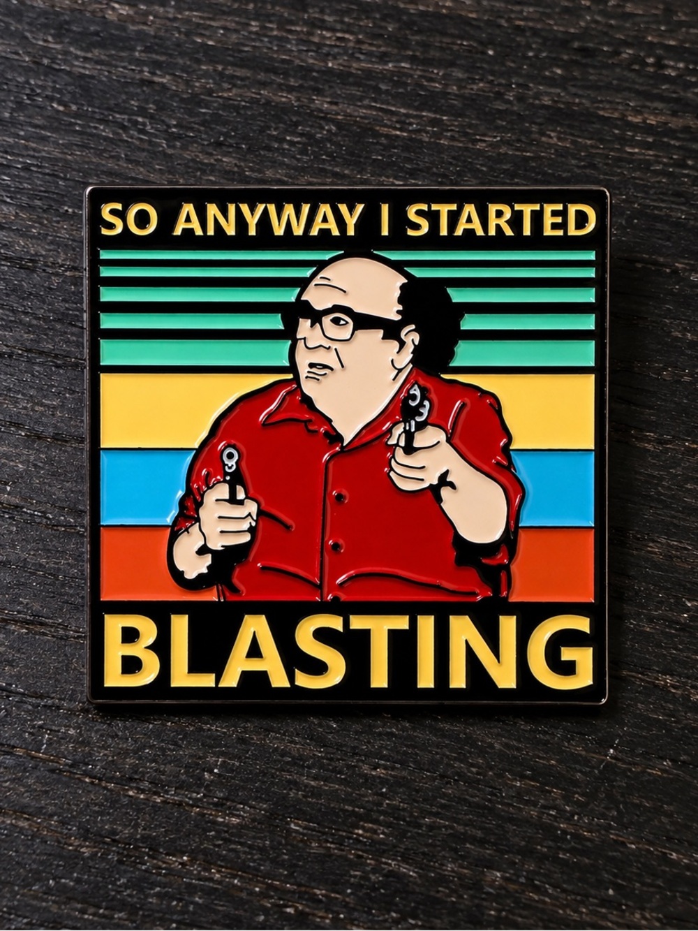 Funny Blasting Meme Enamel Pin – Retro Comedy Quote Lapel Pin